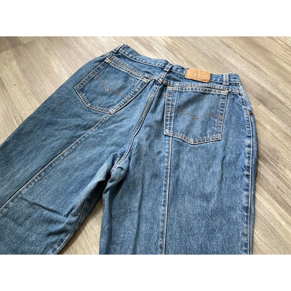 Vintage Levis 80s Made in USA Zipper Ankle Paneled Center Seam Mom Jeans 30x29
